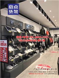 商场立体式服装男装展示柜铁木结合靠墙高架